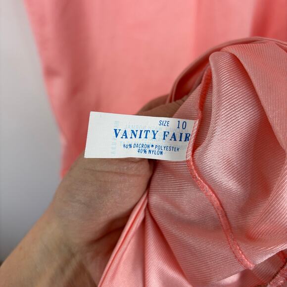 Vintage Vanity Fair Collectibles Robe Pink Gold Trim Dacron Nylon USA size 10 - Picture 13 of 14